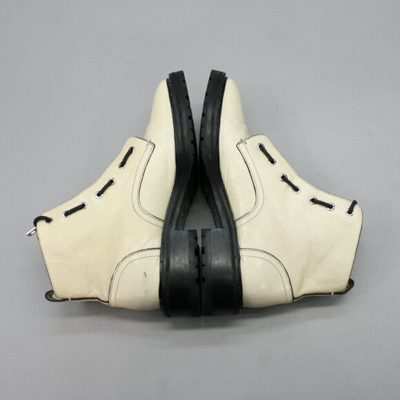 Rag & Bone 35 Ladies 5 Cannon Antique White Crinkle Lace & Zipper Combat Booties - Picture 12 of 12